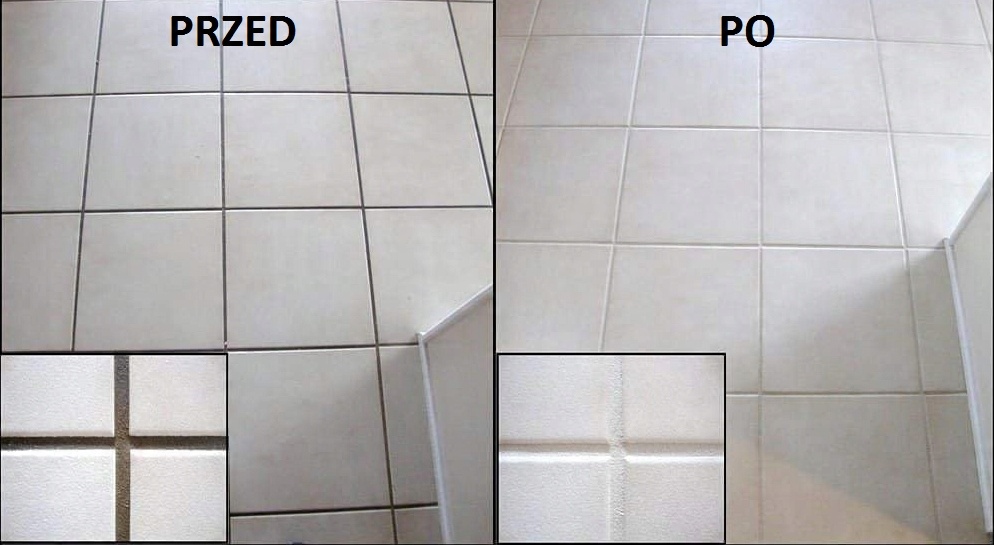 Brudne fugi przed czyszczeniem – ciemne spoiny w łazience