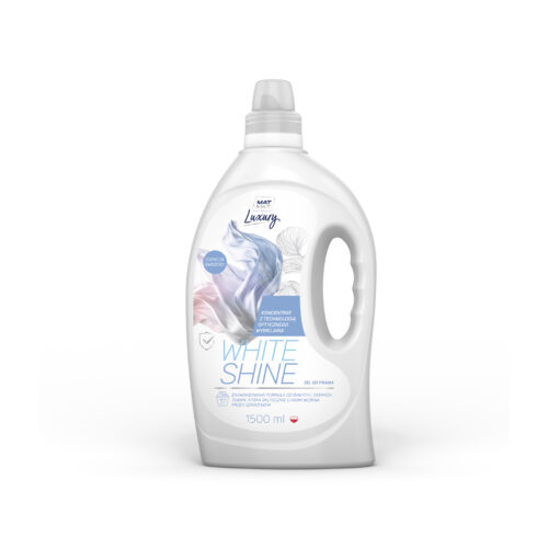 MATMAT WHITE SHINE – koncentrat do białych tkanin z optycznym wybielaczem MATMAT WHITE SHINE żel do prania białych tkanin – technologia optycznego wybielania i ochrona włókien przed szarzeniem